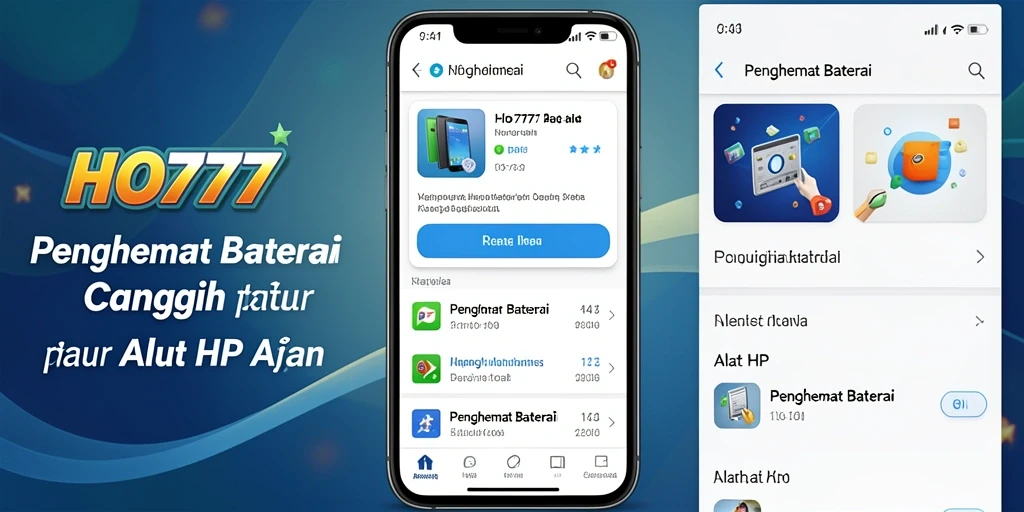 Antarmuka aplikasi HO777 yang sederhana dan fungsional untuk penghemat baterai.