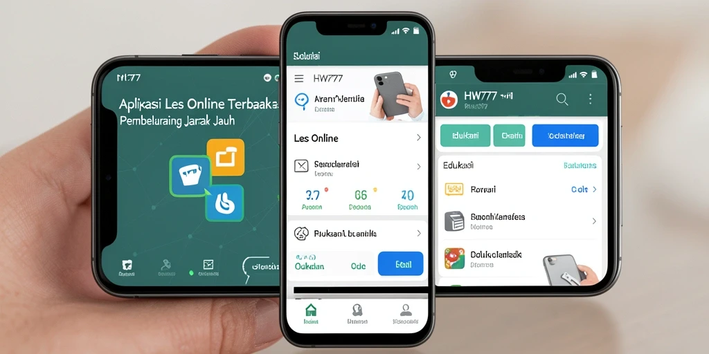 Antarmuka aplikasi HW777 yang sederhana dan intuitif untuk belajar online.