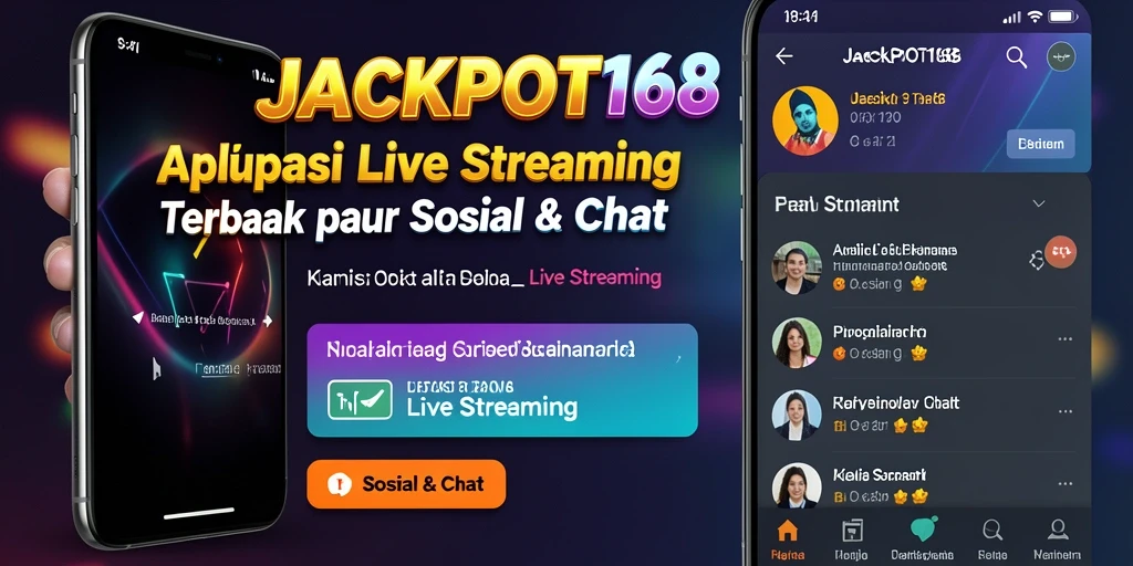 Antarmuka aplikasi JACKPOT168 yang menarik untuk Live Streaming.
