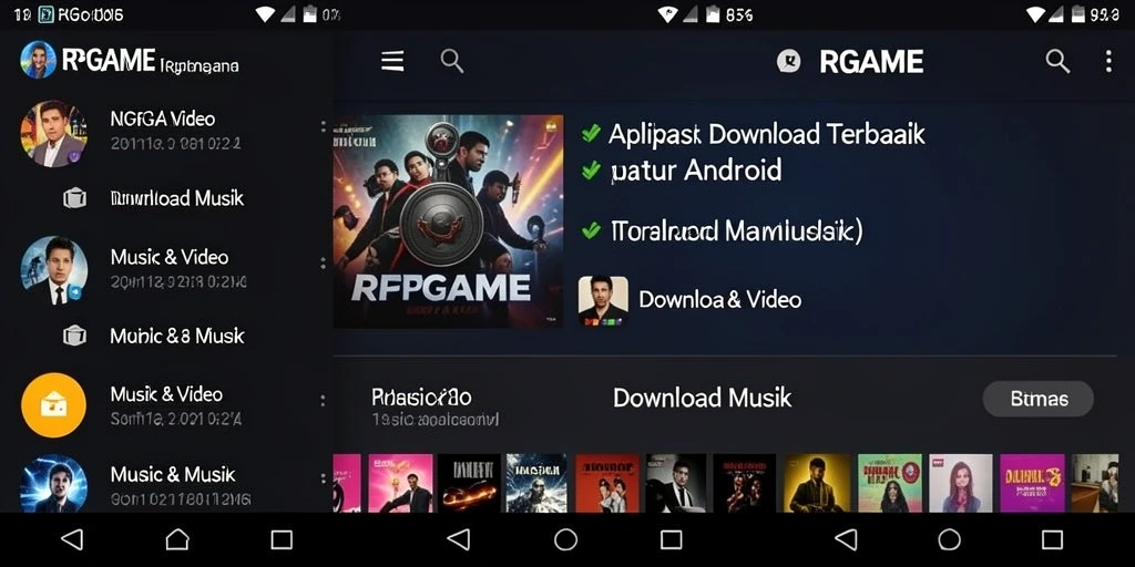 Tampilan antarmuka RPGAME yang user-friendly untuk Download Musik.