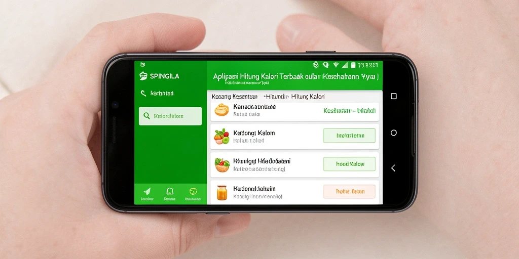 Antarmuka SPINGILA yang memudahkan perhitungan kalori.