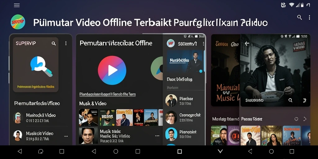 Antarmuka SUPERVIP yang simpel dan fungsional untuk Pemutar Video Offline.